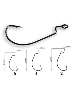 Крючок KUMHO Ofset Worm Hook №4 10шт в пачке 2