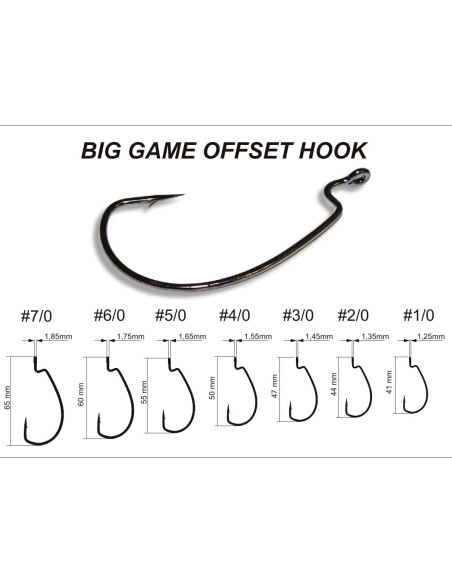 Гачок KUMHO Big Game Offset Hook №2/0 7 шт в пачці
