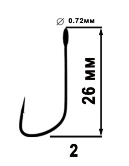 Гачок одинарний Angry Baits Big Eye Single 32 №2 10шт в пачці