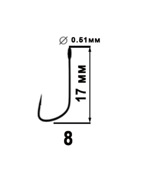 Крючок одинарный Angry Baits Big Eye Single 32 №8 10шт в пачке