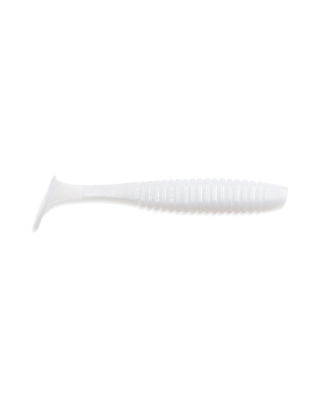 Съедобный силикон Виброхвост Shiner 4" цвет 13 White UV количество в пачке 4шт
