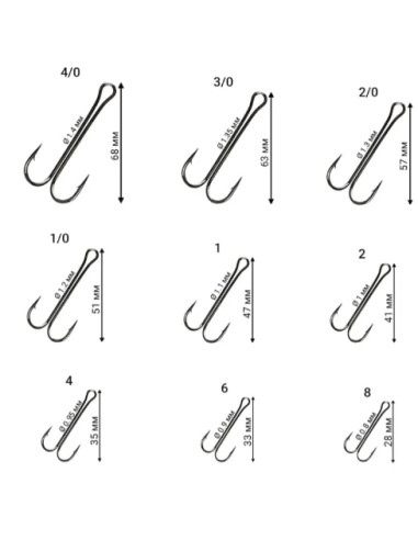 Крючок двойной KUMHO Double Hook №1/0 3шт в пачке