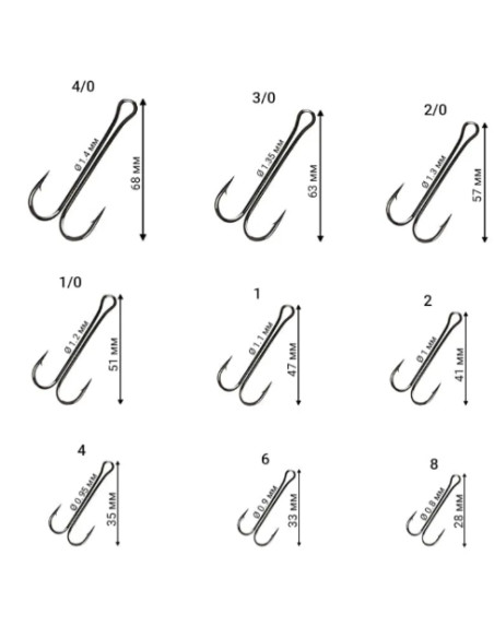 Гачок подвійний KUMHO Double Hook №1/0 3шт в пачці