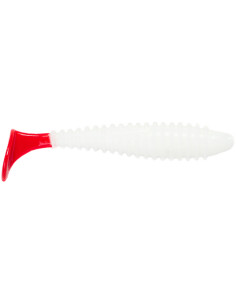 Съедобный силикон Виброхвост Fatik 3.3" цвет 68 WHITE Red... 2