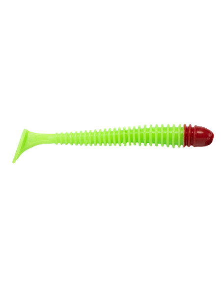 Їстівний силікон Віброхвіст Zander Worm 3,6" колір 66 Acid Green Red Head UV кількість в пачці 5шт
