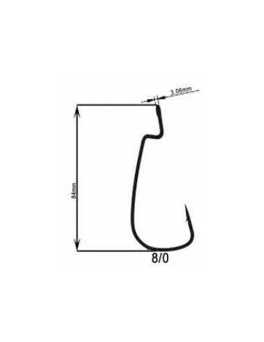 Крючок KUMHO Offset Joint Hook №8/0 3шт в пачке