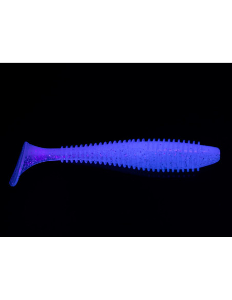 Їстівний силікон Віброхвіст Fatik 3.3" колір 49 WHITE Silver Electric Glitter UV кількість в пачці 5шт