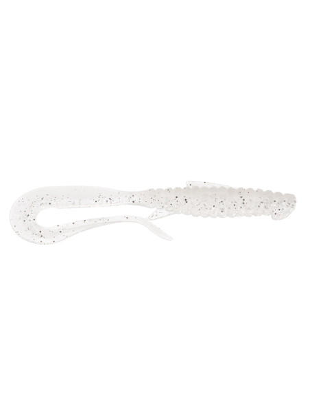 Твістер Mad Worm 2” 49 WHITE Silver electrik Glitter UV – 8шт