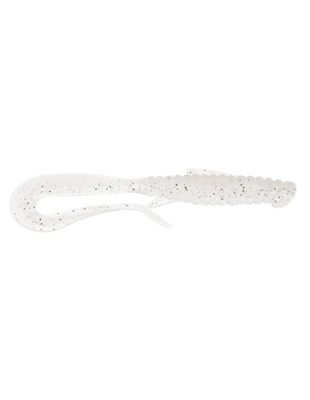 Твістер Mad Worm 2” 49 WHITE Silver electrik Glitter UV – 8шт
