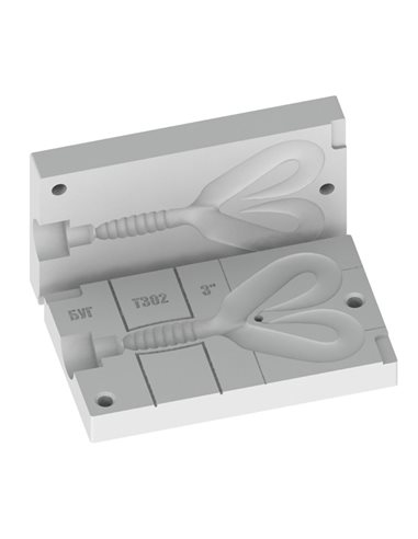Рибальська форма для силіконових приманок DoubleTailGrub 3 дюймів ID T302 від MisterTwister