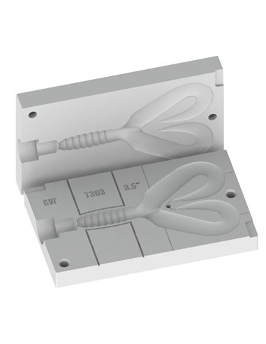 Рибальська форма для силіконових приманок DoubleTailGrub 3,5 дюймів ID T303 від MisterTwister