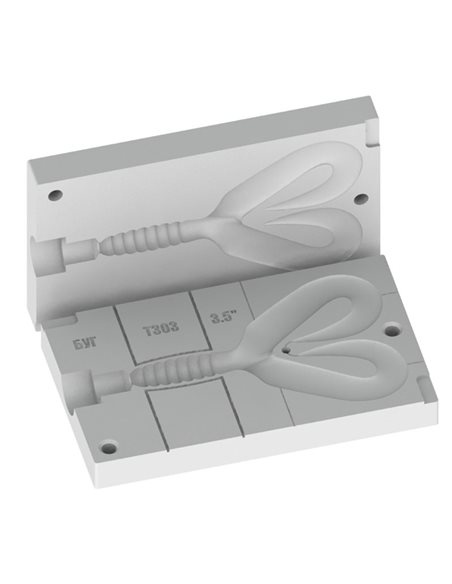 Рибальська форма для силіконових приманок DoubleTailGrub 3,5 дюймів ID T303 від MisterTwister