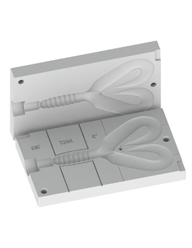 Рибальська форма для силіконових приманок DoubleTailGrub 4 дюймів ID T304 від MisterTwister