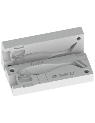 Рибальська форма для силіконових приманок Shad 2,7 дюймів ID V448 від Bugmolds