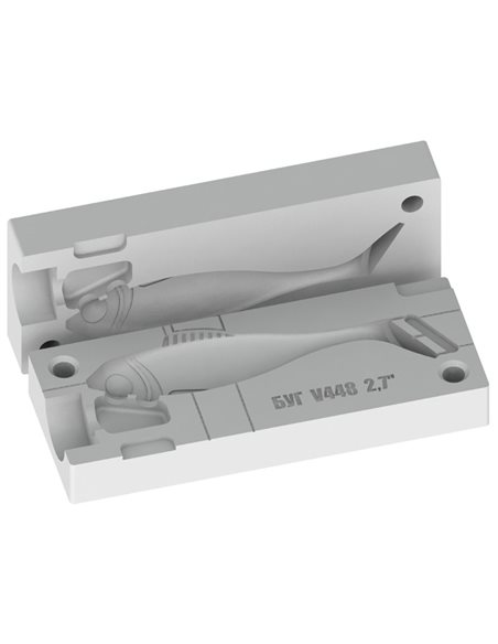 Рибальська форма для силіконових приманок Shad 2,7 дюймів ID V448 від Bugmolds