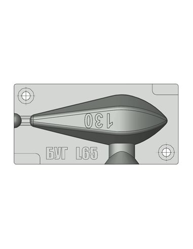 ЧПУ алюмінієва форма Карповое грузило Horizon 64g 1-cav: 2.25oz (64g) ID L65