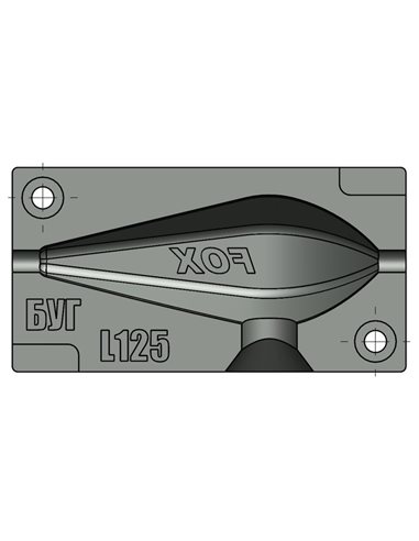 ЧПУ алюмінієва форма Карповое грузило Horizon InLine 120g 1-cav: 4.25oz (120g) ID L125