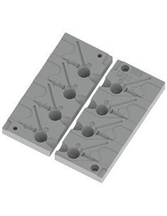 ЧПУ алюмінієва форма Джиг-головка Tungsten Football Jig Model 13-14g 4-cav: 13-13-14-14g ID L362