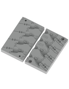 ЧПУ алюмінієва форма Джиг-головка BlackMinnow 16-25g 4-cav: 16-16-25-25g ID L376