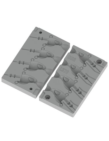 ЧПУ алюмінієва форма Джиг-головка BlackMinnow 16-25g 4-cav: 16-16-25-25g ID L376