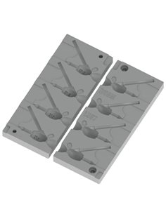 ЧПУ алюмінієва форма Джиг-головка Casting Jig Model 1 10,6-14,2g 4-cav: 10,6-10,6-14,2-14,2 ID L397