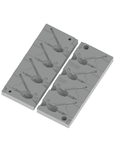 ЧПУ алюмінієва форма Джиг-головка Casting Jig Model 1 10,6-14,2g 4-cav: 10,6-10,6-14,2-14,2 ID L397