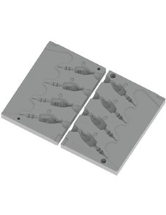 ЧПУ алюмінієва форма Джиг-головка Голова рыбы 25-40g 4-cav: 25-30-35-40g ID L405