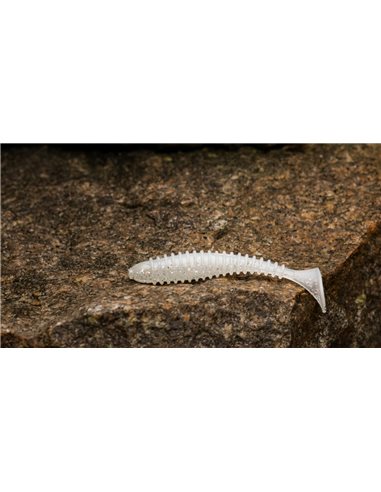 Їстівний силікон Віброхвіст Fatik 2.8"  колір WHITE Silver Glitter UV кількість в пачці 5шт