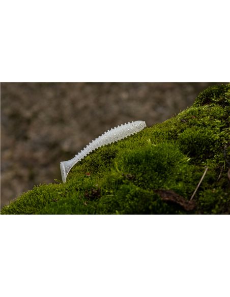 Їстівний силікон Віброхвіст Fatik 2.8"  колір WHITE Silver Glitter UV кількість в пачці 5шт