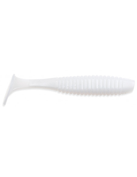 Съедобный силикон Виброхвост Shiner 3" цвет 13 White UV количество в пачке 6шт