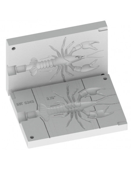Рибальська форма для силіконових приманок RealCrayfish 5 дюймів ID C518 від BugMolds