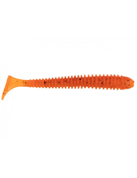 Съедобный силикон Виброхвост Zander Worm 3" цвет 18 HOT Carrot UV количество в пачке 6шт