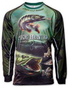 Рыболовная дышащая Джерси с рисунком PIKE HUNTER UPF50+