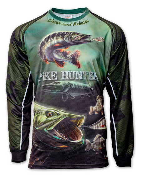 Рыболовная дышащая Джерси с рисунком PIKE HUNTER UPF50+