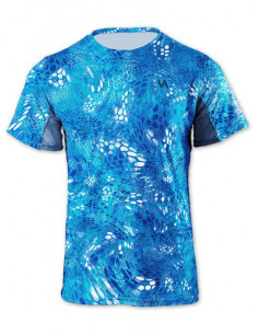 Дышащая рыболовная футболка с рисунком REPTILE SKIN Blue...