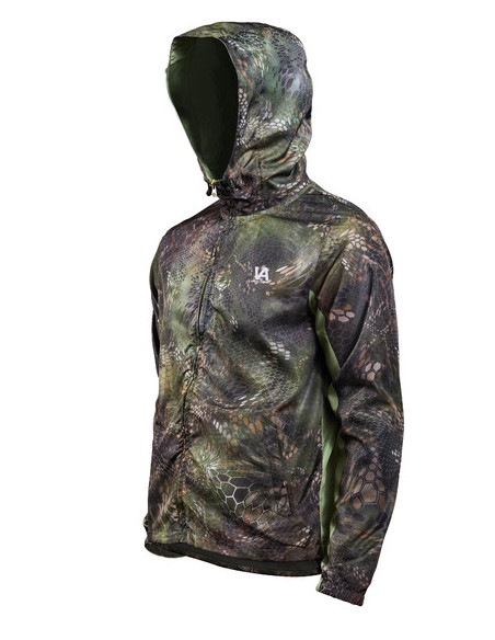Дихаюча риболовна куртка з малюнком WINDBREAKER Air SERIES RS Forest Camo UPF50+