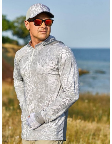 Дышащая рыболовная худи с рисунком REPTILE SKIN...