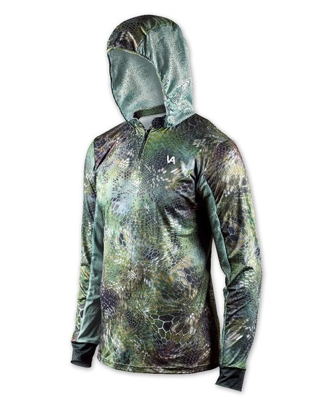 Дихаюча риболовна худі з малюнком REPTILE SKIN Forest Camo Air UPF50+