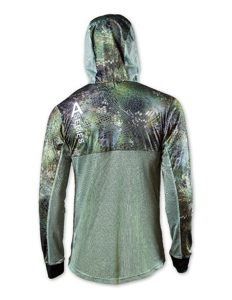 Дышащая рыболовная худи с рисунком REPTILE SKIN Forest Camo Air UPF50+