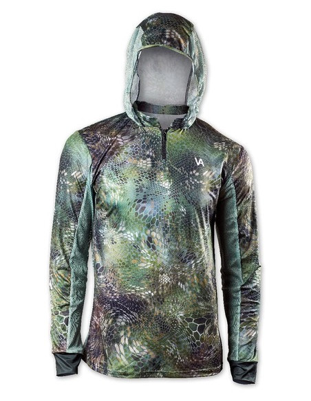 Дышащая рыболовная худи с рисунком REPTILE SKIN Forest Camo Air UPF50+