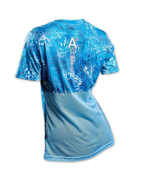 Дихаюча риболовна футболка з малюнком REPTILE SKIN Blue Water Air UPF50+ жіноча