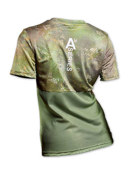 Дышащая рыболовная футболка с рисунком REPTILE SKIN Forest Camo UPF50+ женская