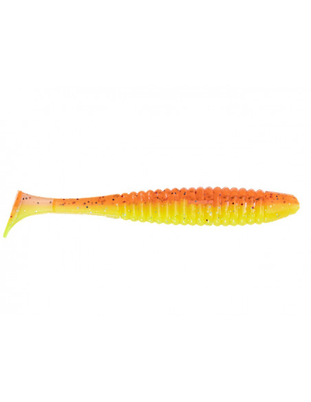 Съедобный силикон Виброхвост Shiner 4" цвет 06 Crazy Carrot UV количество в пачке 4шт