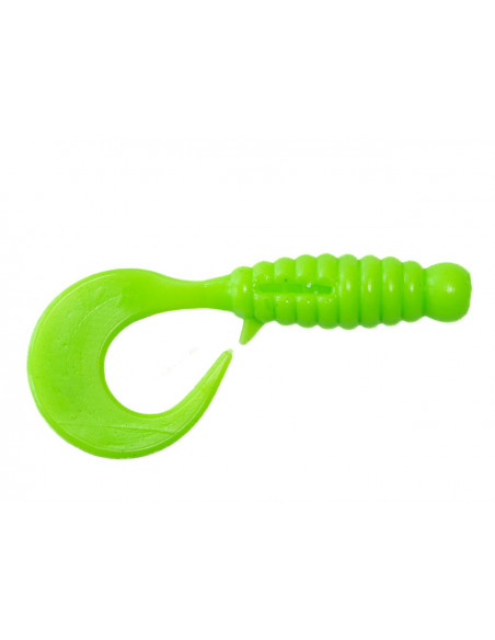 Їстівний силікон Твістер Twister 2.2" колір 10 Acid Green UV кількість в пачці 7шт
