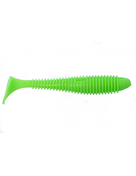 Съедобный силикон Виброхвост Fatik 5.8" цвет 10 Acid Green UV количество в пачке 2шт