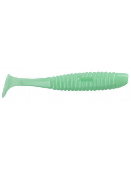 Съедобный силикон Виброхвост Shiner 5" цвет 09 Green Milk UV количество в пачке 4шт