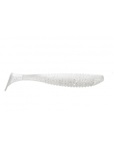 Їстівний силікон Віброхвіст Shiner 5" колір 49 WHITE Silver electrik Glitter UV кількість в пачці 4шт