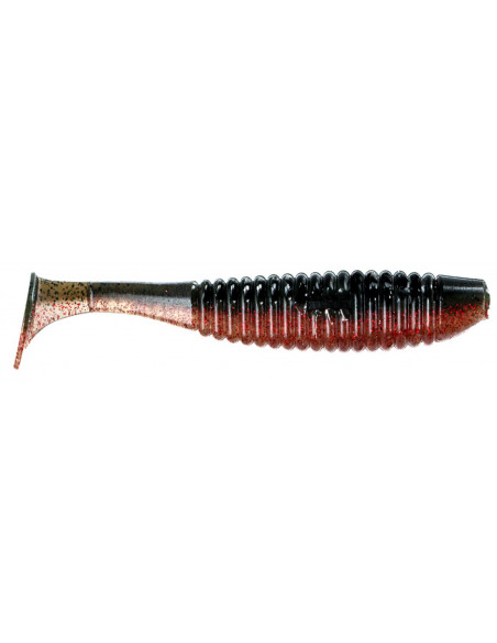 Съедобный силикон Виброхвост Shiner 5" цвет 52 Red Craw Dad UV количество в пачке 4шт