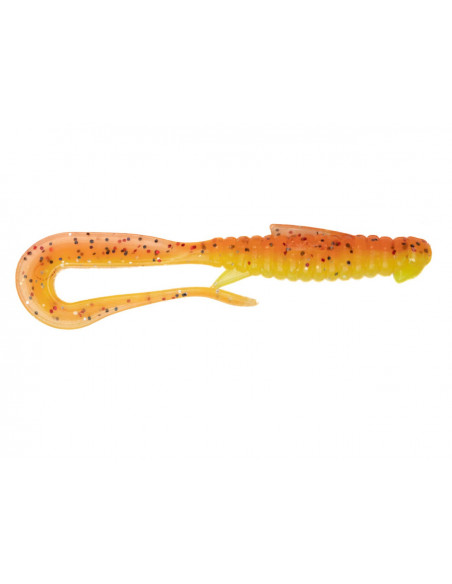 Съедобный силикон Виброхвост Mad Worm 3.5" цвет 06 Crazy Carrot UV количество в пачке 6шт