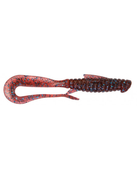 Съедобный силикон Виброхвост Mad Worm 3.5" цвет 11 Grape UV количество в пачке 6шт